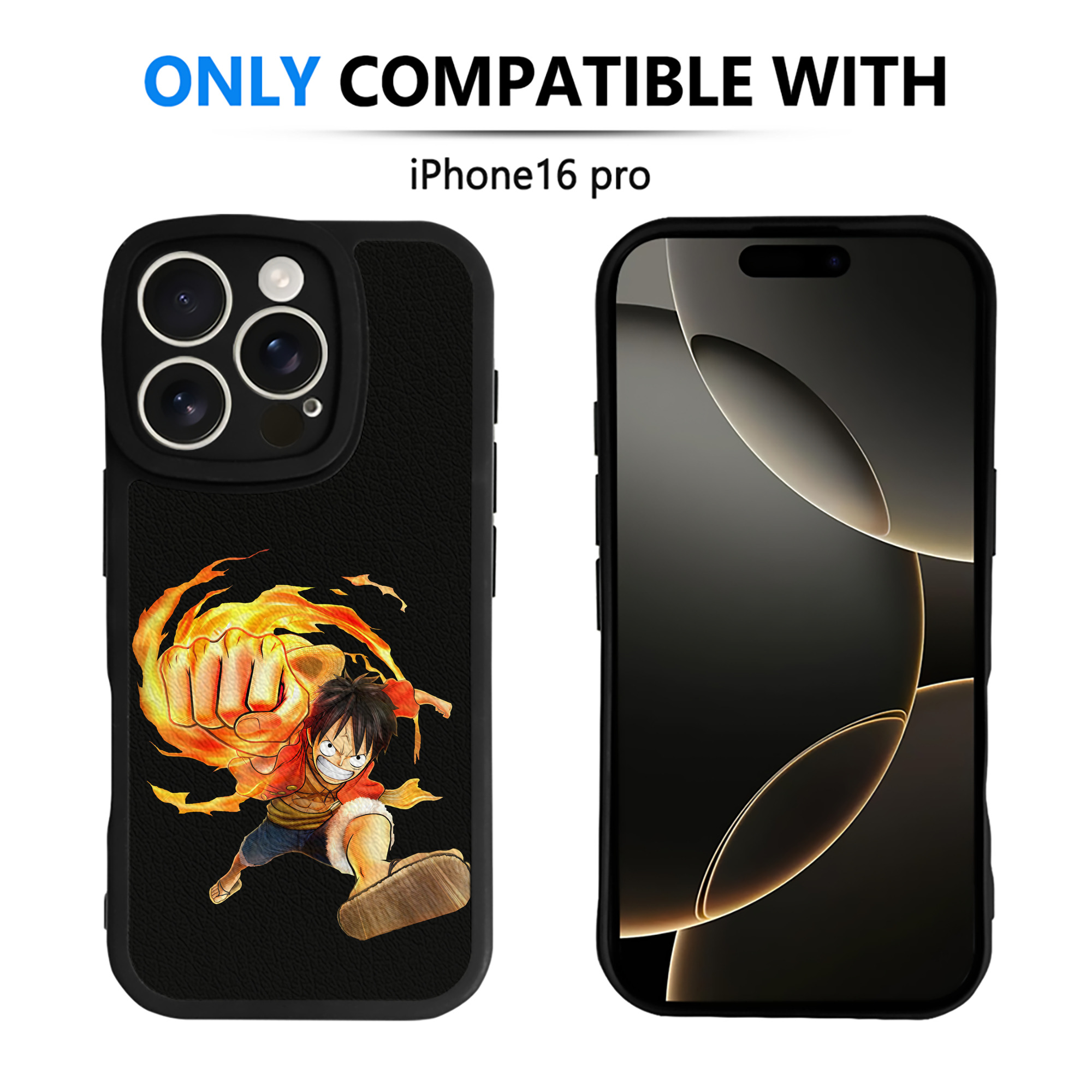 （画像用） ワンピース モンキー・D・ルフィ ONE PIECE Monkey D. Luffy 【iPhone 16シリーズ対応】シリコンスマホケース（レザー調） 材質：シリコン